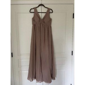 Azazie Maternity Gown Bridesdmaid, Taupe, Size 10